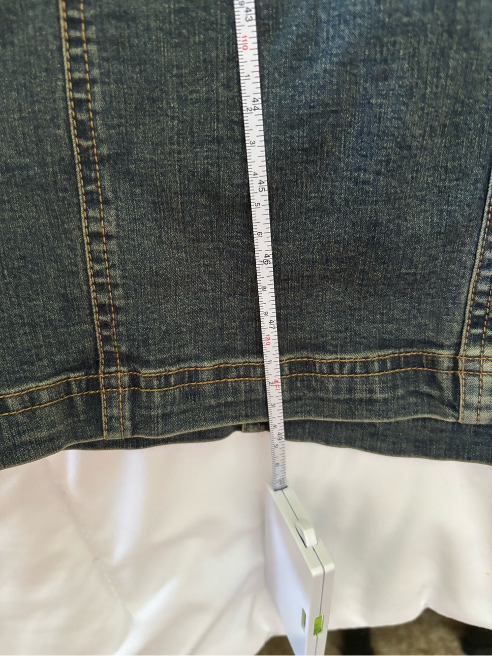 JACOB Denim Maxi Dress Snap Front Fitted Stretch Western Y2K Size 3/4 - Picture 10 of 10